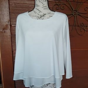 Sense white three quarter length sleeve blouse.